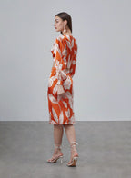 Printed Back Slit Silk Half Skirt image 1