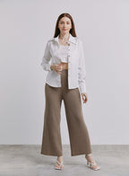 Cashmere Rib-Knit Leisure Bottoms - Bark, S image