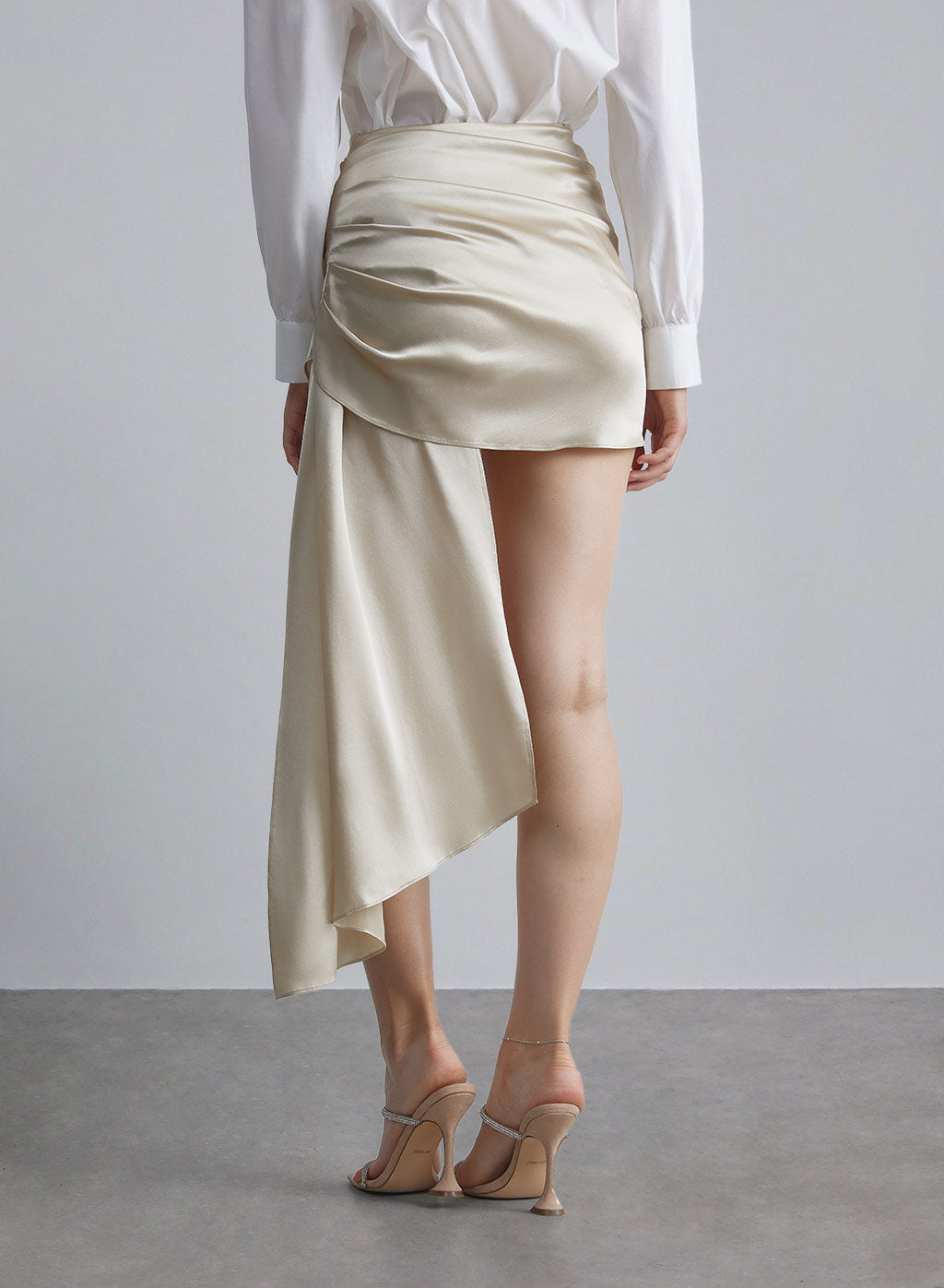 Irregular Hem Silk Mini Dress image 1