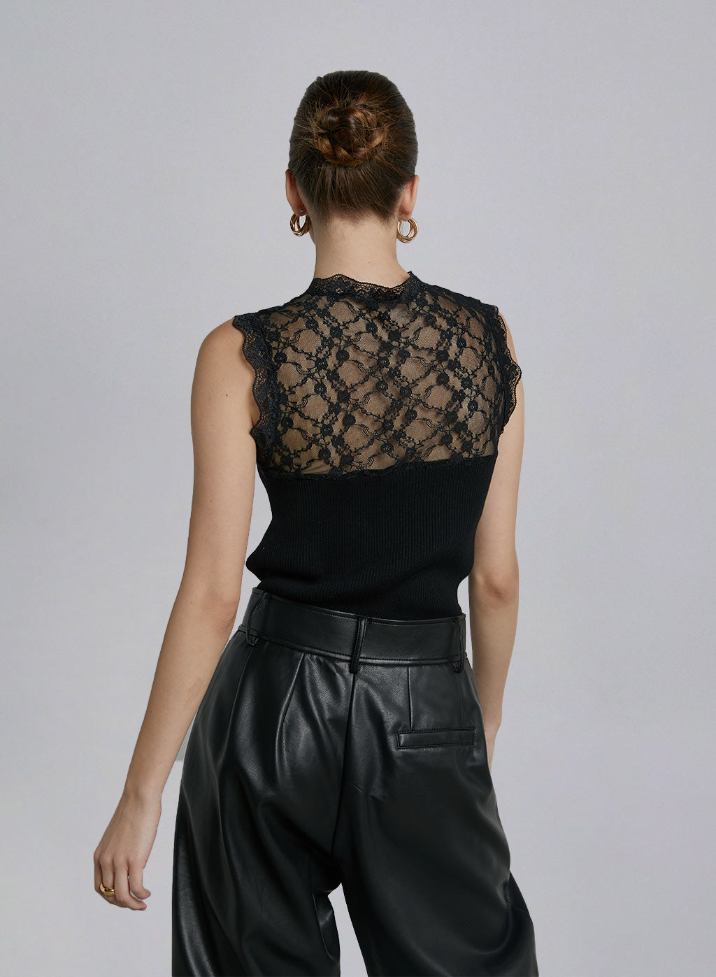 Lace Patchwork Sleeveless Top image 1