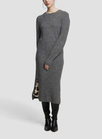 Round Neck Sweater Dress - Dark Grey, L image
