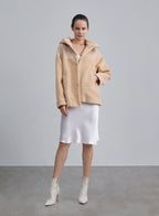 Press Button Hooded Patchwork Jacket image 0