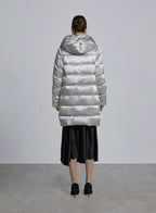 Zipped Pocket Hooded Duck Down Puffer image 1