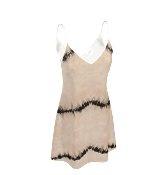 Silk Dress In Tan Shibori - M image