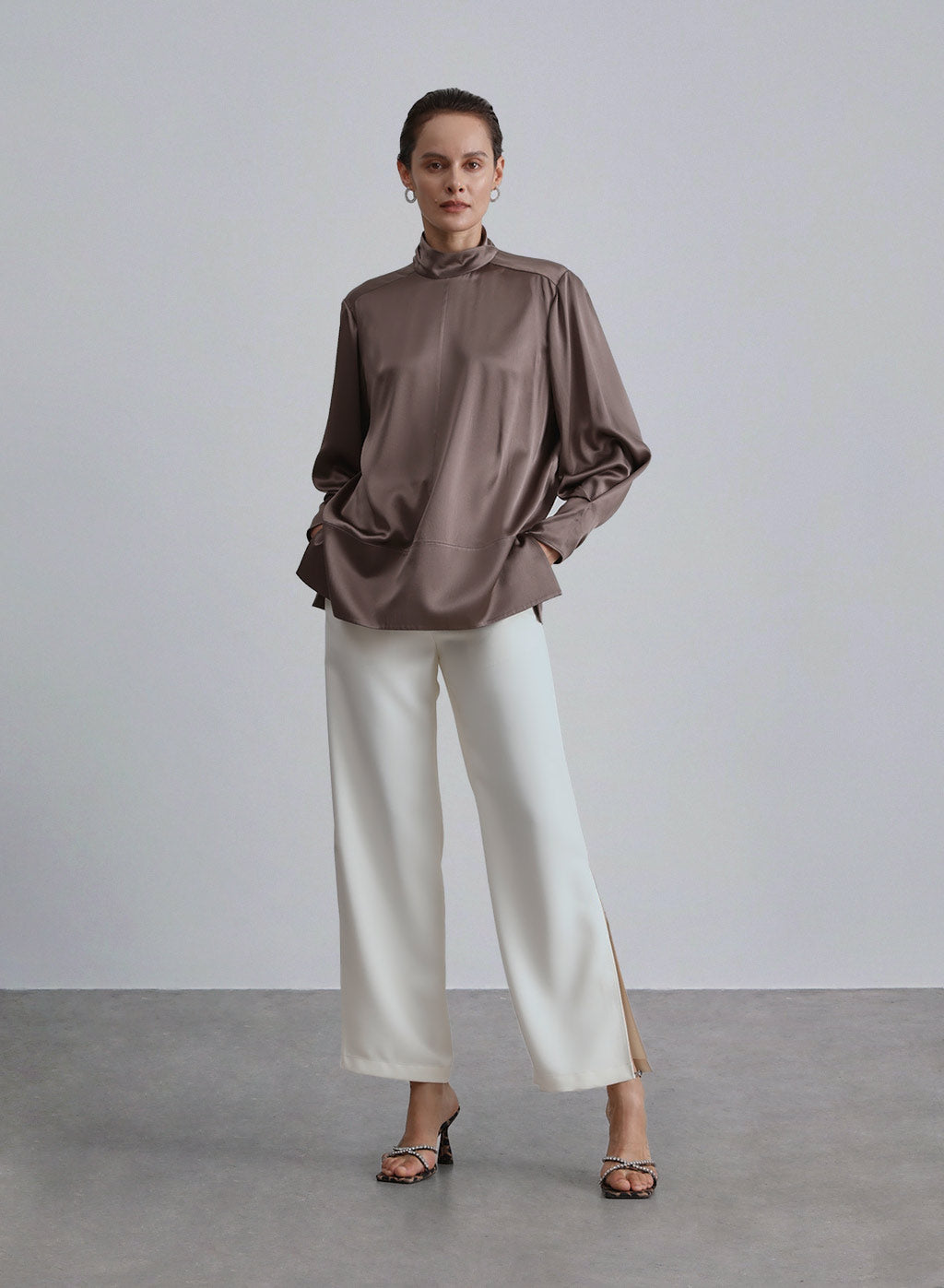 Classic Cuffed Silk Blouse image 0