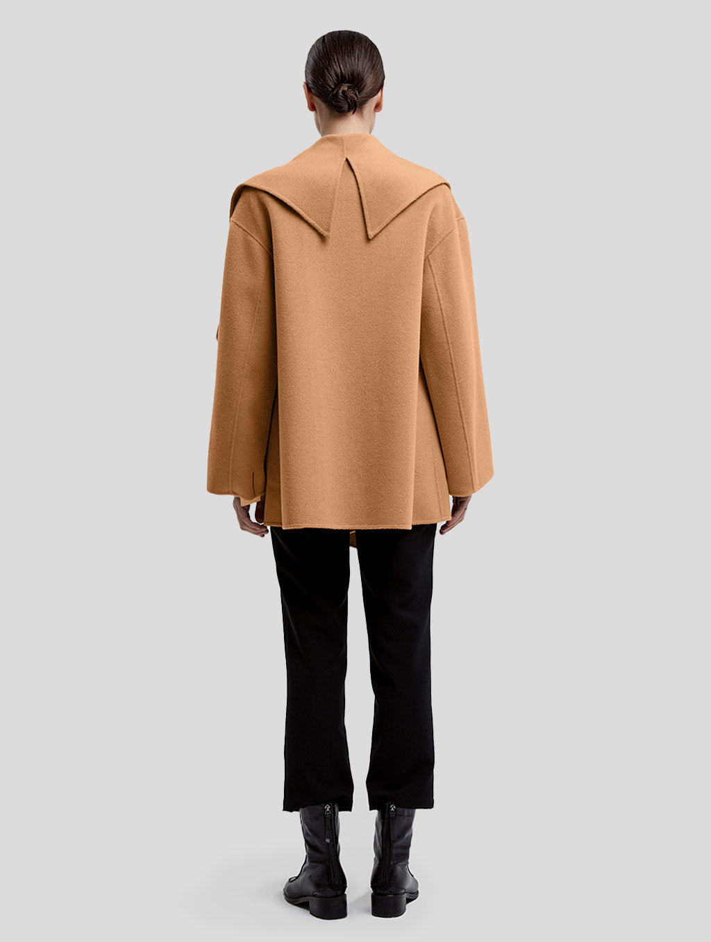 Draped Short Cashmere Coat image 1