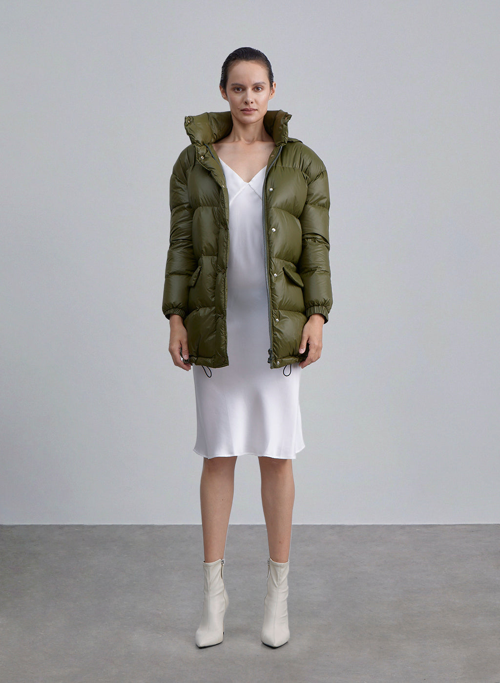 Drawstring Hem Hooded Puffer Jacket image 0