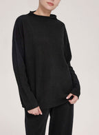 Funnel-Neck Wool-Cashmere Sweater - Black, XL image