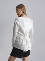 Back Tie-knot Silk Top image 1