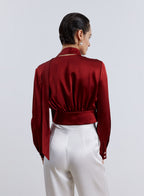 Around Necktie Silk Blouse image 1