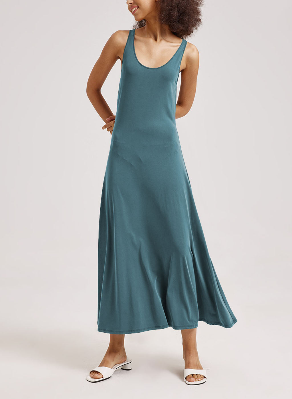 Refresh Maxi Tank Dress - Dusty Blue, L image
