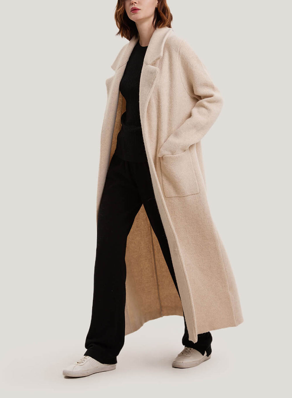 Wool And Yak-Blend Coat - Whipping Cream, M image