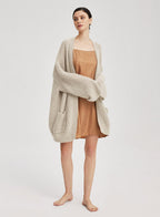 Plush Yak Wool Cardigan - Cream, M image