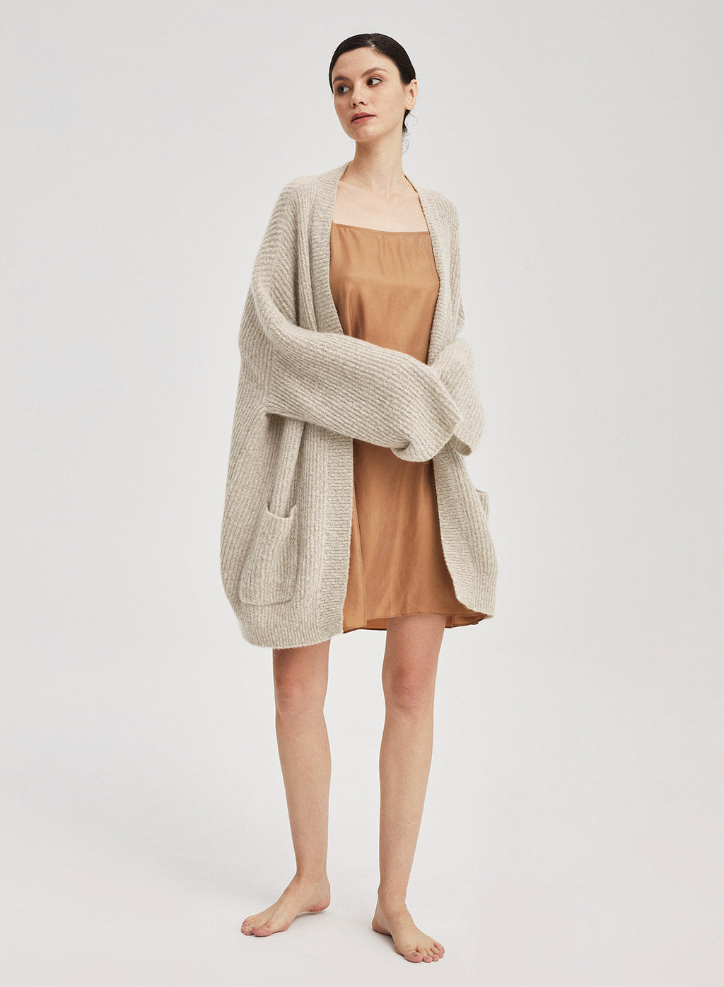 Plush Yak Wool Cardigan - Cream, M image