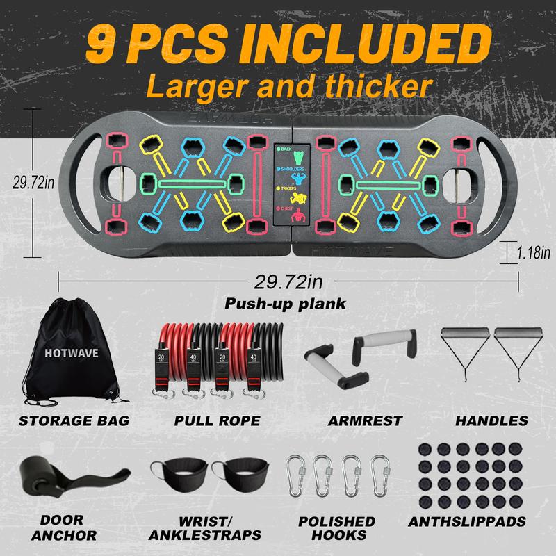 [Hotwave Push Up Board Fitness Exercise Equipment for Home Gym - Multiple Combination Positions for Maximum Effect Upgrade - Professional Training Guidance Provided - Stable and Comfortable Thickened Push-up Handle - Portable Design viral pushupboard]