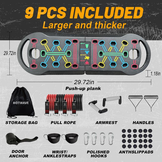 [Hotwave Push Up Board Fitness Exercise Equipment for Home Gym - Multiple Combination Positions for Maximum Effect Upgrade - Professional Training Guidance Provided - Stable and Comfortable Thickened Push-up Handle - Portable Design viral pushupboard]