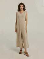 100% Linen Crewneck Sleeveless Jumpsuit image 1