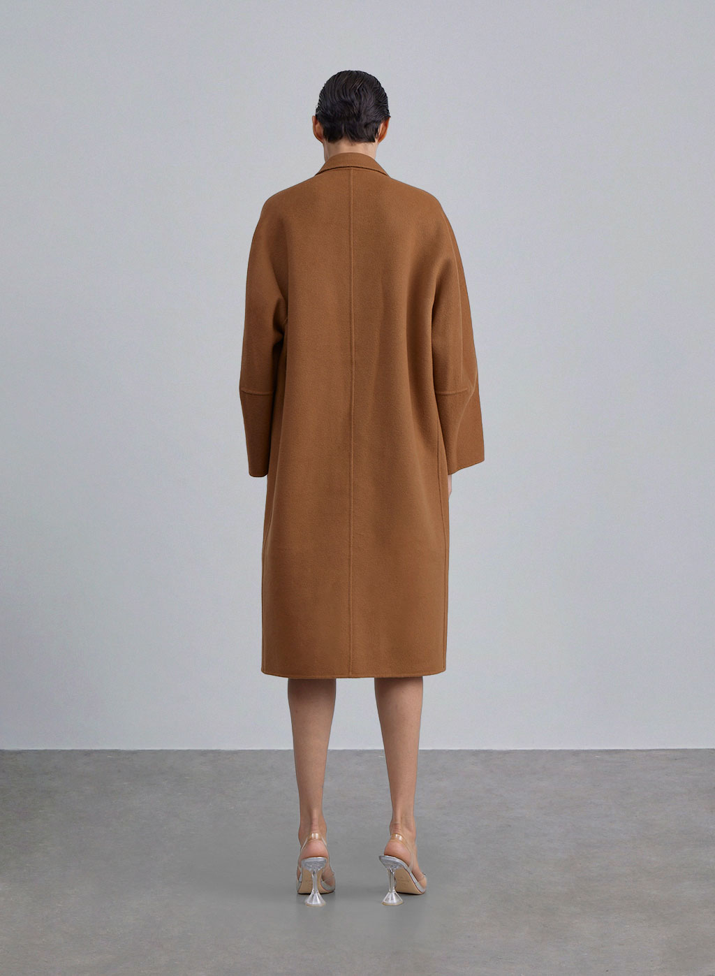 Notch Lapel Shift Wool Coat image 1