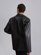 Classic Faux Leather Blazer image 1