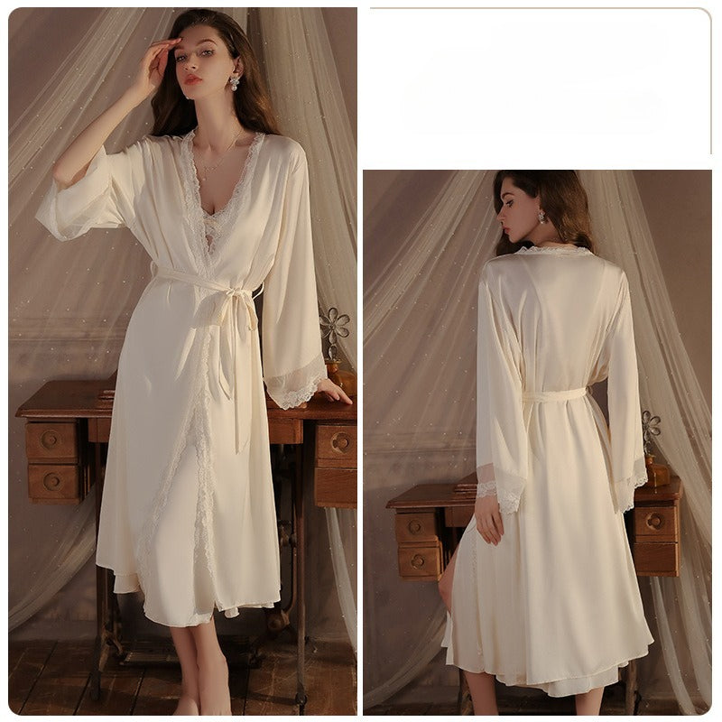 Side slit suspender nightgown