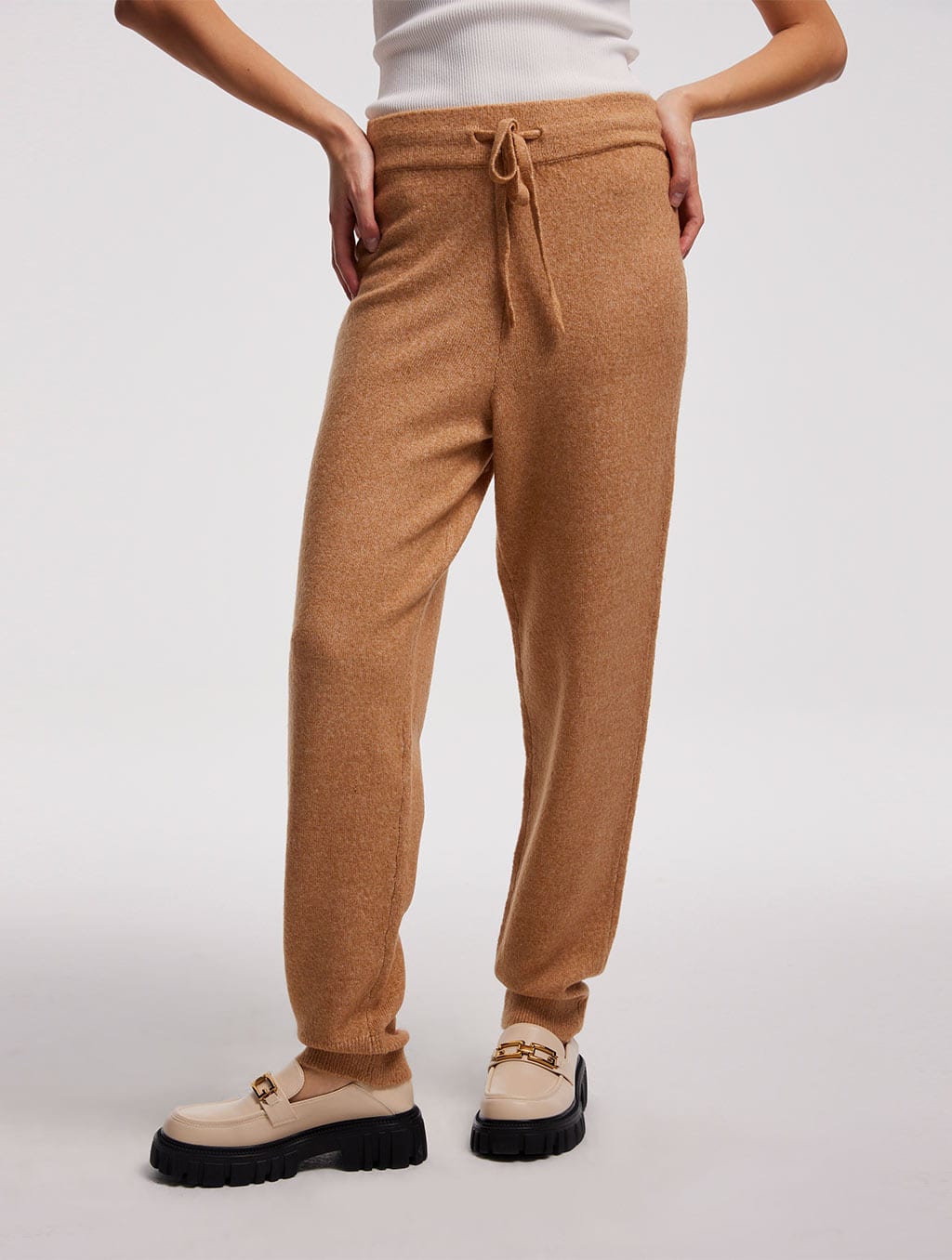 Classic Joggers With Elastic Waist - Camel, L image