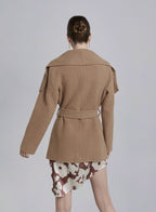 Short Large Lapel Wool Coat image 1