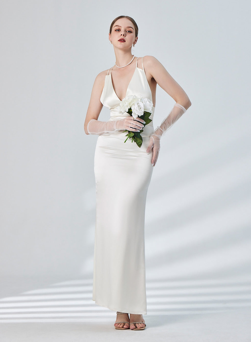 Double Straps Silk Midi Dress image 0