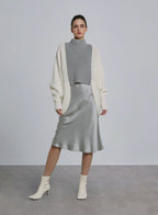Irregular Merino Wool Patchwork Sweater - Ecru White, S image