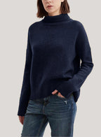 Roll-Neck Pure Cashmere Pullover Sweater - Black, L image
