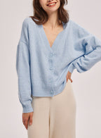 Buttoned Crop Cardigan - Cloud Dancer, L image
