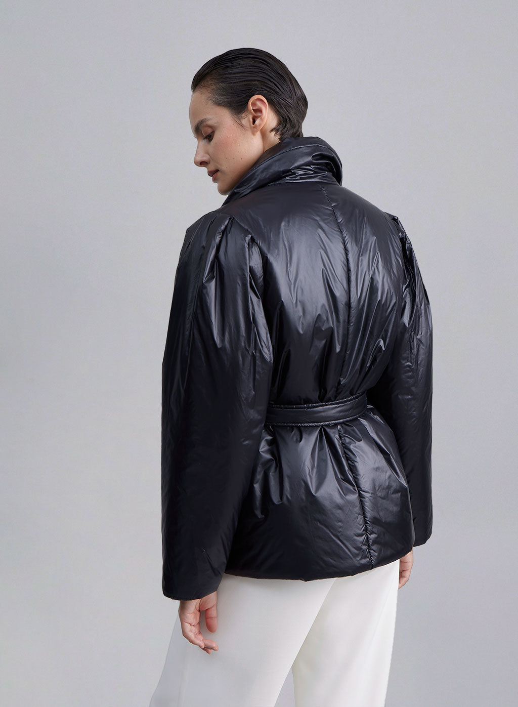 Shawl Lapel Belted Down Jacket image 1