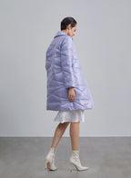 Geometric Impression Single Breasted Down Coat image 1