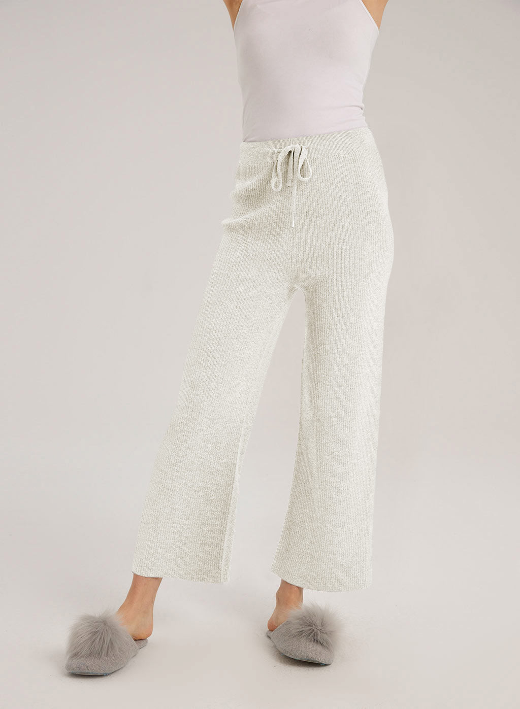 Hadley Drawstring Cashmere-Wool Pants - Ecru White, S image