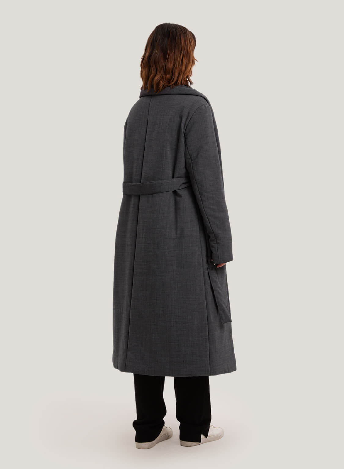 Belted Wool-Blend Padded Coat image 1