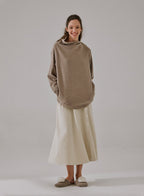 Button Front Slit Skirt - Vanilla, M image