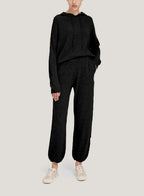 Fine-Knit Wool-Cashmere Hoodie Set - Black, M image