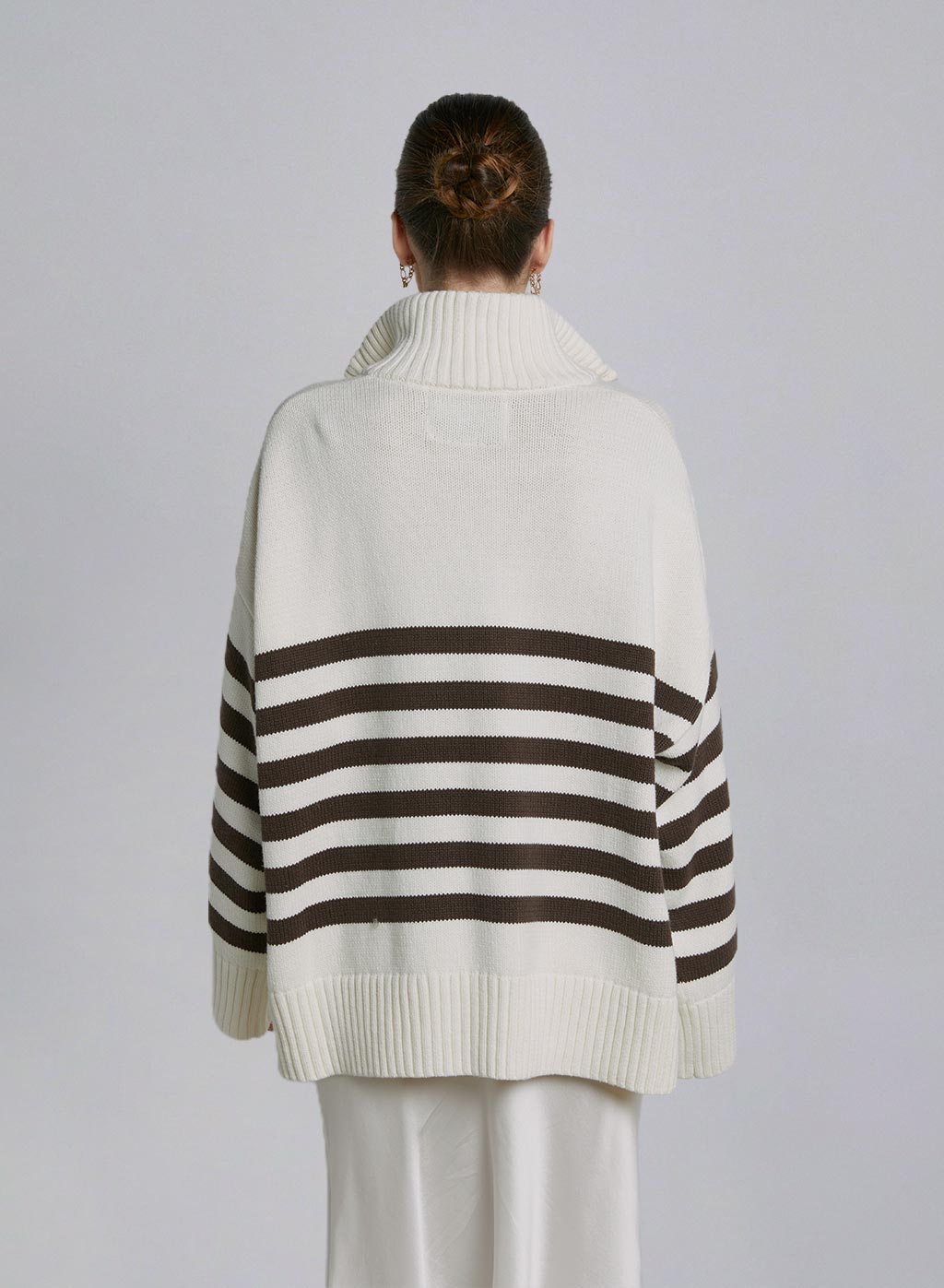 Striped Cotton Pullover Sweater image 1
