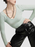 Slim-fit Teddy Top - Magic Mint, L image