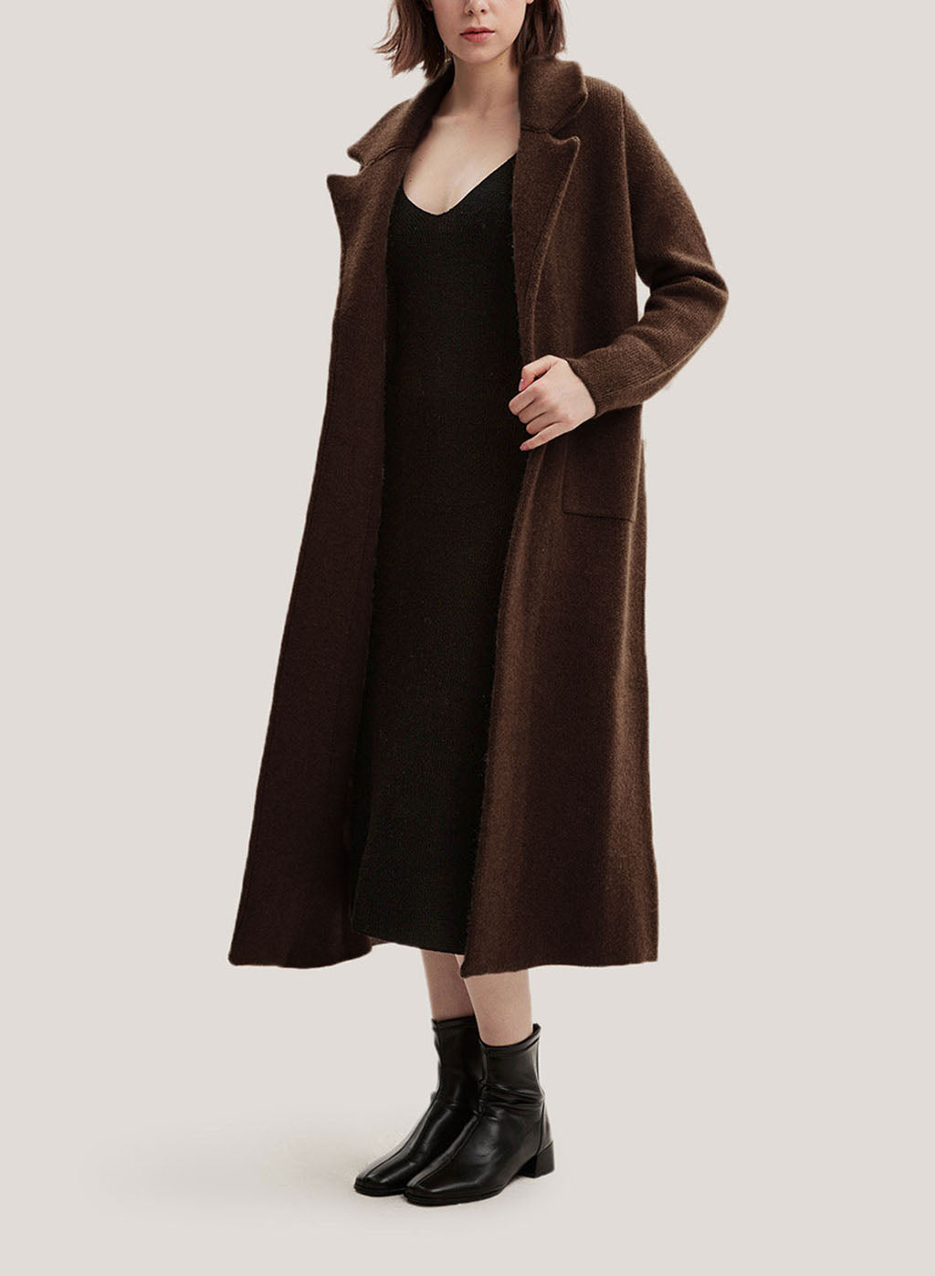 Wool And Yak-Blend Coat - Dark Brown, XXL image