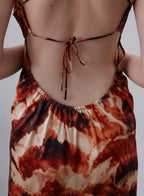 Printed Back Cross Silk Dress image 3