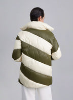 Contrast Color Strips Zip Puffer image 1