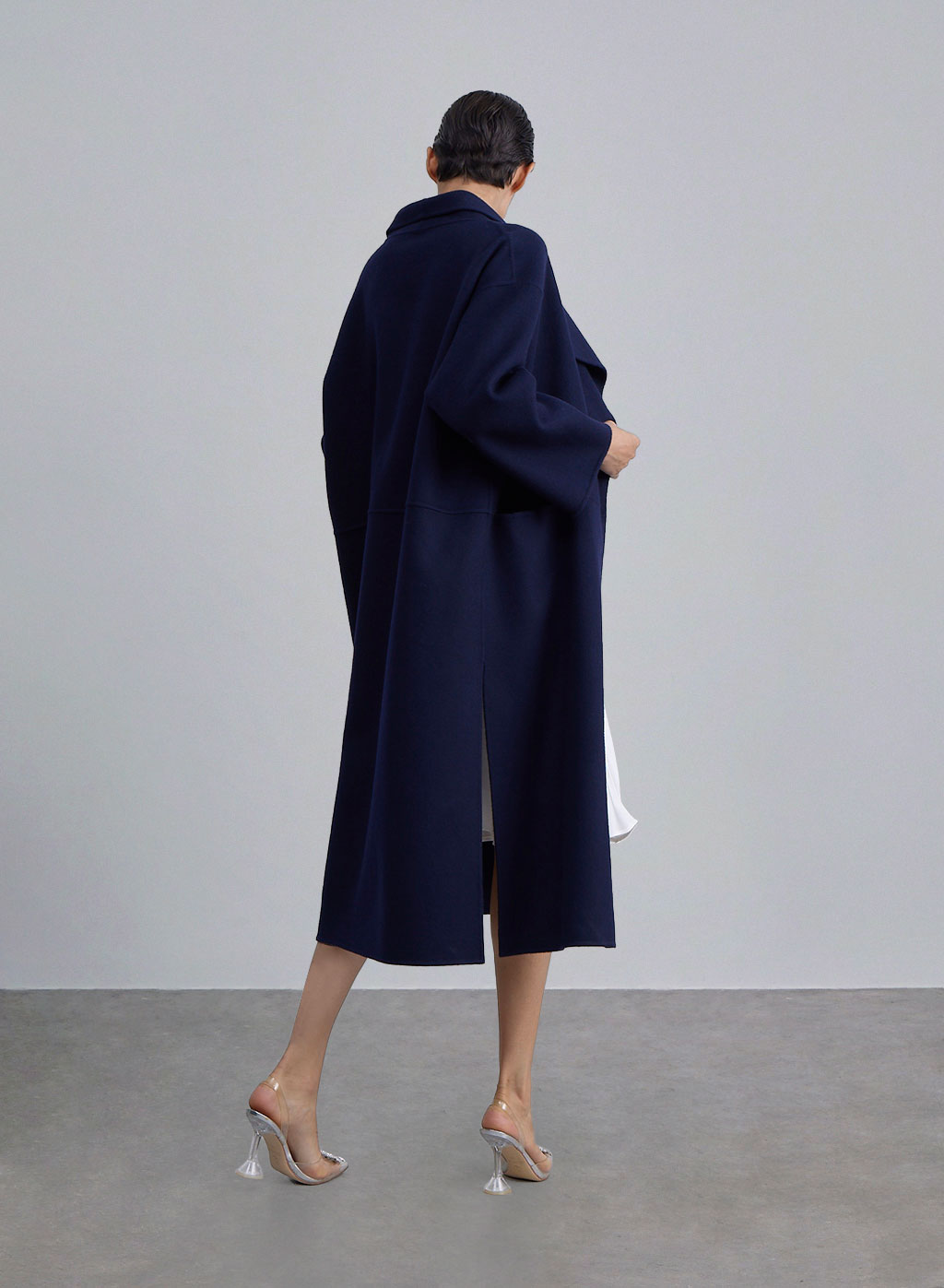 Wide Laepl Side Slit Double-faced Coat image 1