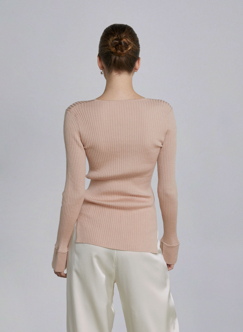 Slim Slit Side Wool-Blend Top image 1