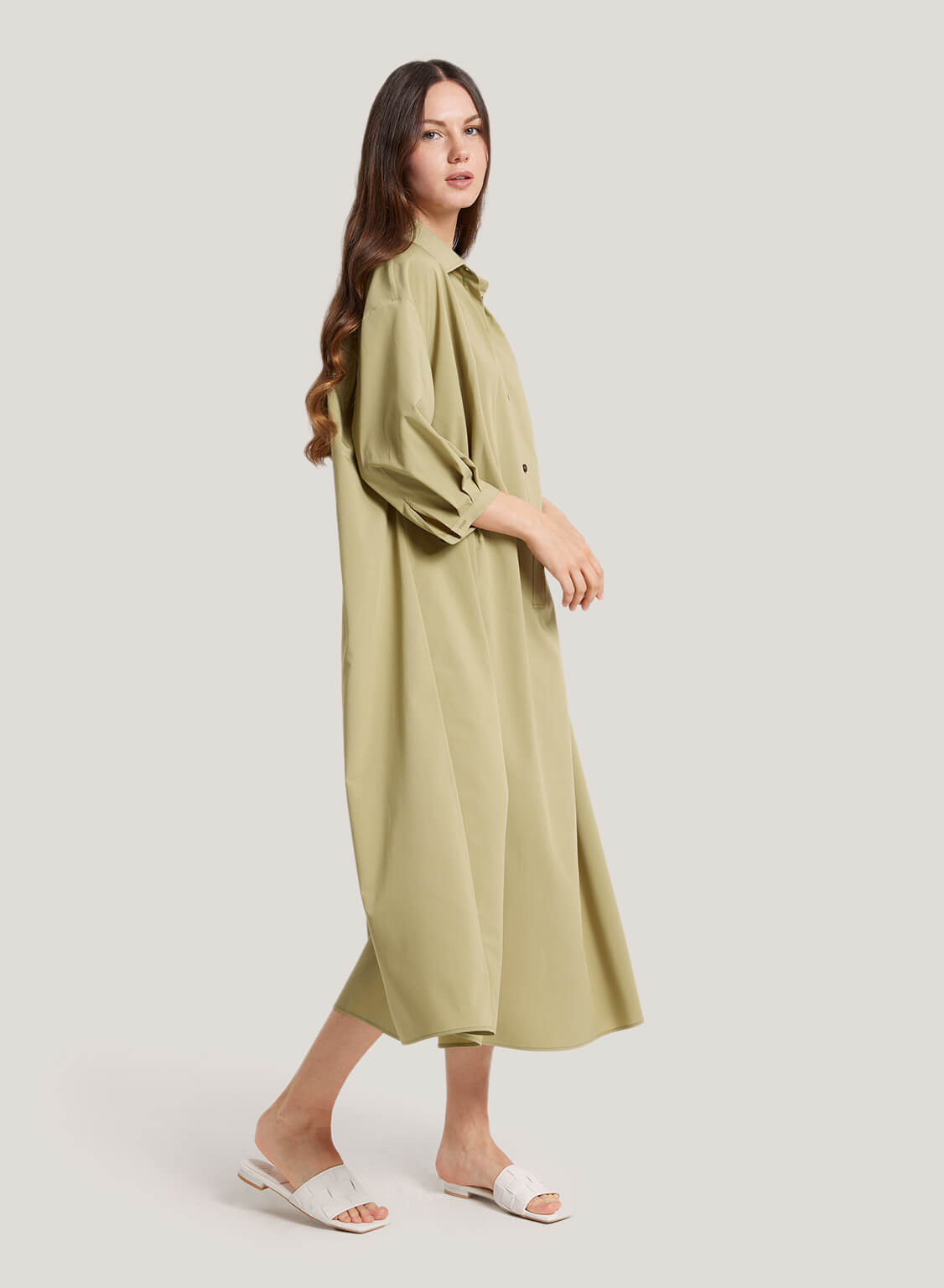 Long Drape Maxi Shirtdress