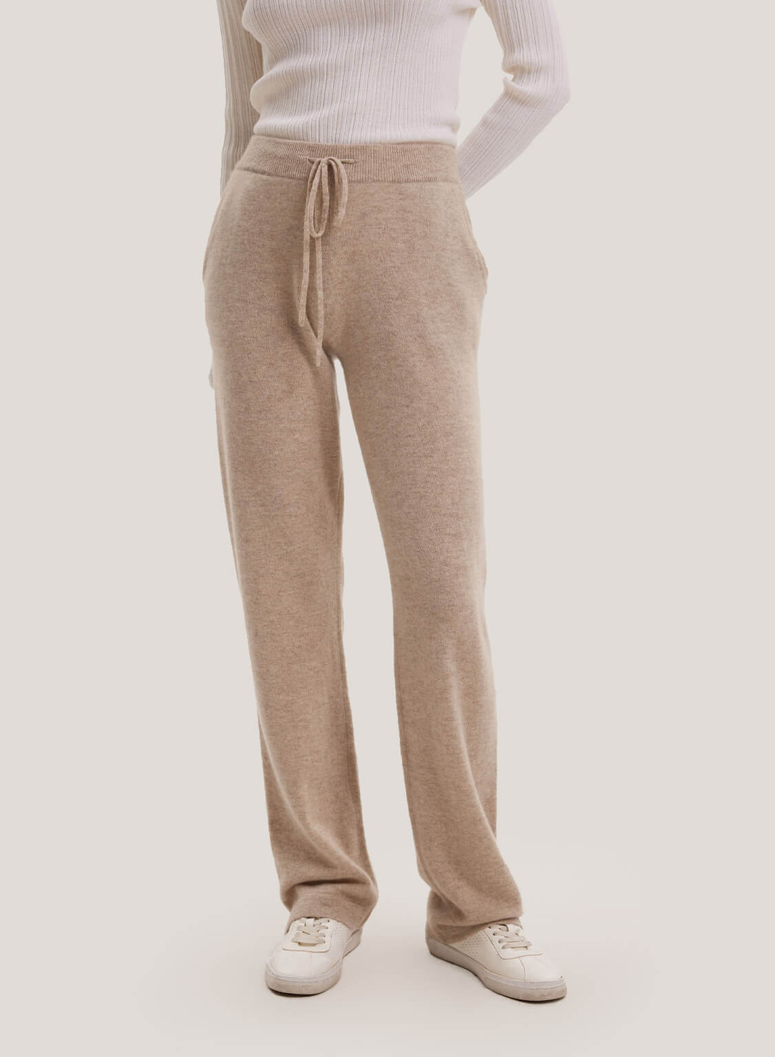 Straight-Leg Undyed Pure Cashmere Pants image 1