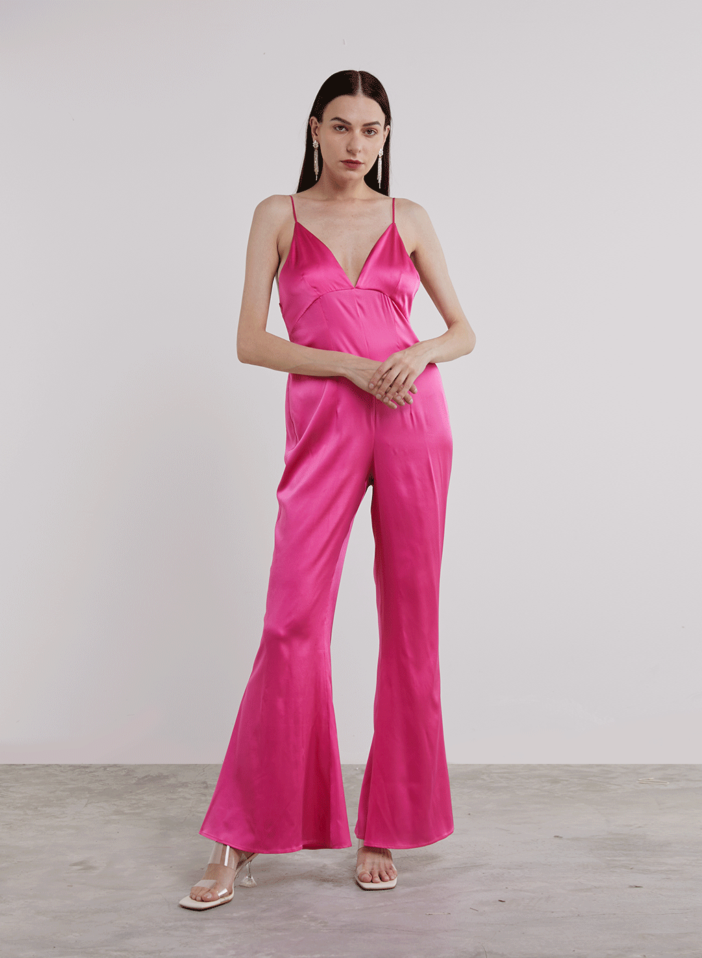 Plunge Neckline  Silk Jumpsuit image 0