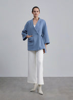 Wrap Buckle Belted Wool Coat image 0