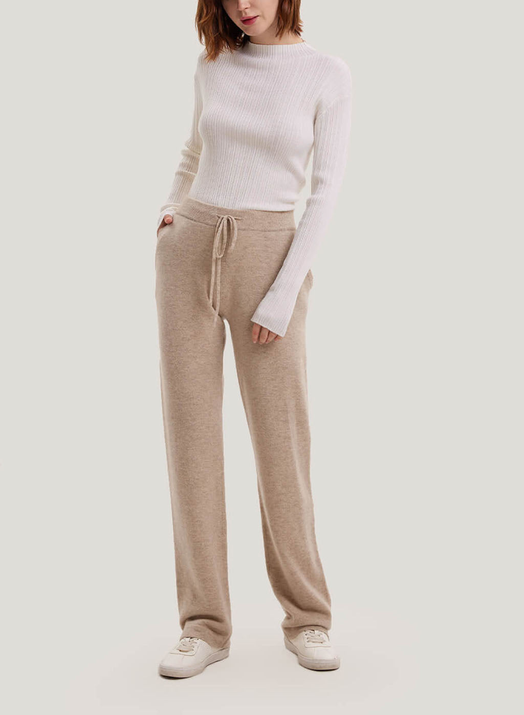 Straight-Leg Undyed Pure Cashmere Pants image 0