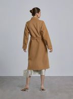 Merino Wool Designed Collar Long Coat image 1