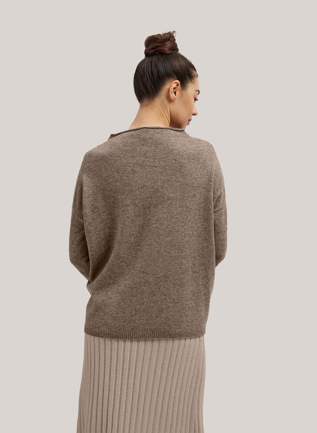 Funnel-Neck Pure Wool Sweater image 1